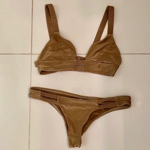 Vitamin A, gold tone bikini